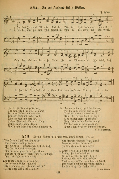 Die Glaubensharfe (With Melodies): Gesangbuch der deutschen Baptisten-Gemeinden. Herausgegeben auf Beschluß der Bundeskonferenz der Deutchen Baptisten-Gemeinden von America (2. ed) page 411