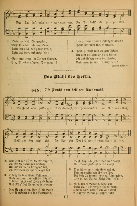 Die Glaubensharfe (With Melodies): Gesangbuch der deutschen Baptisten-Gemeinden. Herausgegeben auf Beschluß der Bundeskonferenz der Deutchen Baptisten-Gemeinden von America (2. ed) page 413