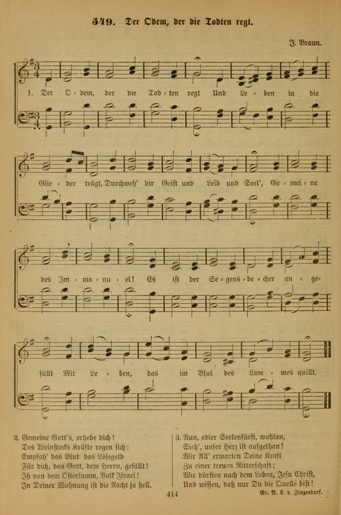 Die Glaubensharfe (With Melodies): Gesangbuch der deutschen Baptisten-Gemeinden. Herausgegeben auf Beschluß der Bundeskonferenz der Deutchen Baptisten-Gemeinden von America (2. ed) page 414