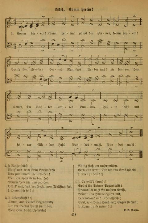 Die Glaubensharfe (With Melodies): Gesangbuch der deutschen Baptisten-Gemeinden. Herausgegeben auf Beschluß der Bundeskonferenz der Deutchen Baptisten-Gemeinden von America (2. ed) page 418