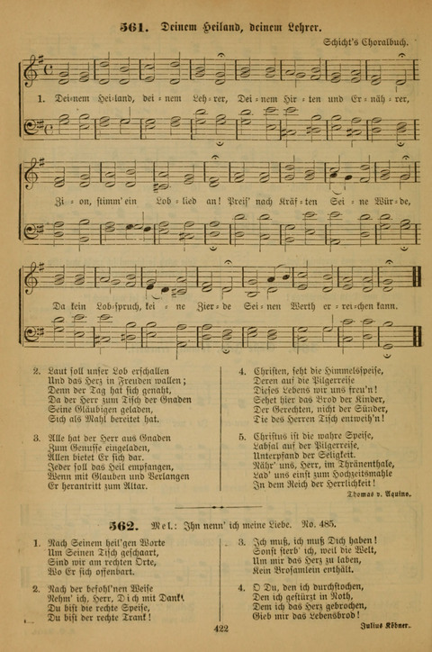 Die Glaubensharfe (With Melodies): Gesangbuch der deutschen Baptisten-Gemeinden. Herausgegeben auf Beschluß der Bundeskonferenz der Deutchen Baptisten-Gemeinden von America (2. ed) page 422