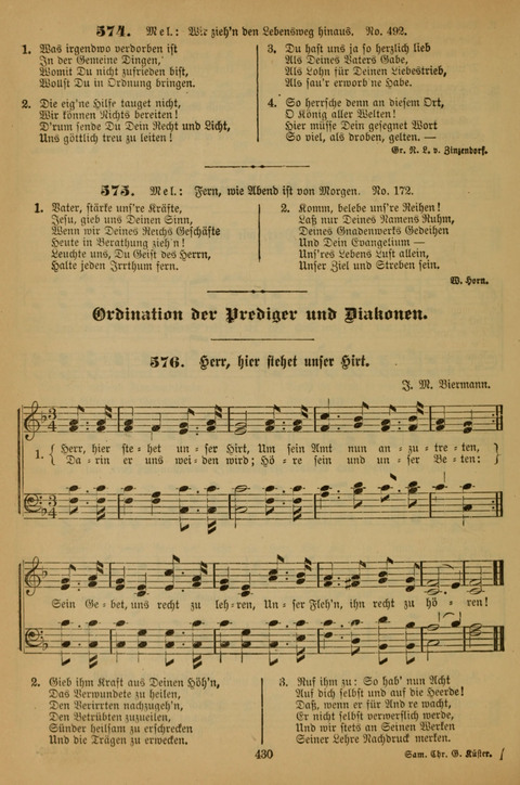 Die Glaubensharfe (With Melodies): Gesangbuch der deutschen Baptisten-Gemeinden. Herausgegeben auf Beschluß der Bundeskonferenz der Deutchen Baptisten-Gemeinden von America (2. ed) page 430