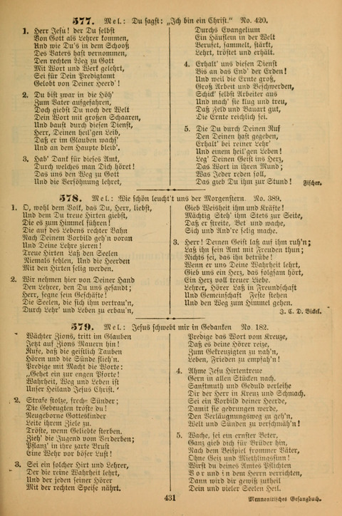 Die Glaubensharfe (With Melodies): Gesangbuch der deutschen Baptisten-Gemeinden. Herausgegeben auf Beschluß der Bundeskonferenz der Deutchen Baptisten-Gemeinden von America (2. ed) page 431