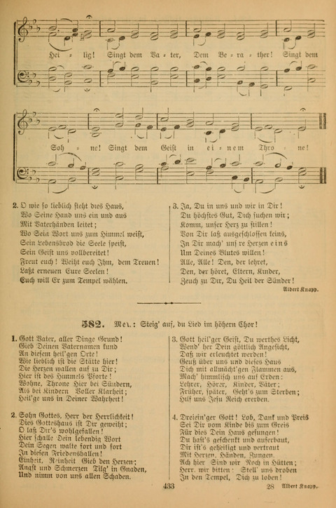 Die Glaubensharfe (With Melodies): Gesangbuch der deutschen Baptisten-Gemeinden. Herausgegeben auf Beschluß der Bundeskonferenz der Deutchen Baptisten-Gemeinden von America (2. ed) page 433