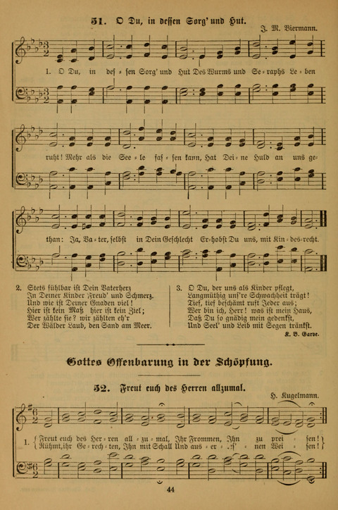 Die Glaubensharfe (With Melodies): Gesangbuch der deutschen Baptisten-Gemeinden. Herausgegeben auf Beschluß der Bundeskonferenz der Deutchen Baptisten-Gemeinden von America (2. ed) page 44