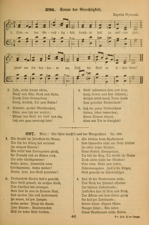 Die Glaubensharfe (With Melodies): Gesangbuch der deutschen Baptisten-Gemeinden. Herausgegeben auf Beschluß der Bundeskonferenz der Deutchen Baptisten-Gemeinden von America (2. ed) page 441