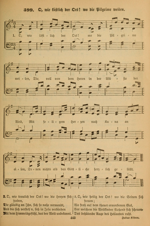 Die Glaubensharfe (With Melodies): Gesangbuch der deutschen Baptisten-Gemeinden. Herausgegeben auf Beschluß der Bundeskonferenz der Deutchen Baptisten-Gemeinden von America (2. ed) page 443