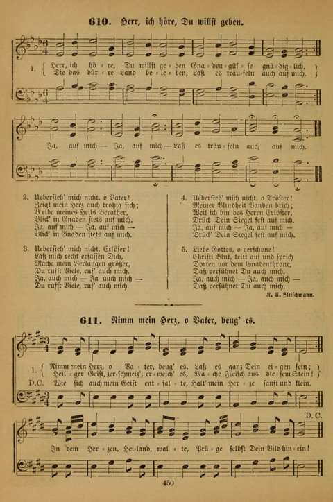 Die Glaubensharfe (With Melodies): Gesangbuch der deutschen Baptisten-Gemeinden. Herausgegeben auf Beschluß der Bundeskonferenz der Deutchen Baptisten-Gemeinden von America (2. ed) page 450