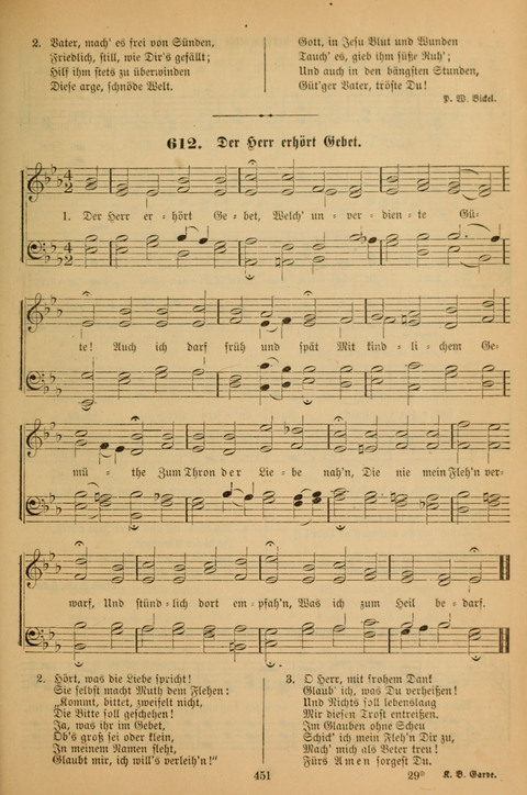 Die Glaubensharfe (With Melodies): Gesangbuch der deutschen Baptisten-Gemeinden. Herausgegeben auf Beschluß der Bundeskonferenz der Deutchen Baptisten-Gemeinden von America (2. ed) page 451