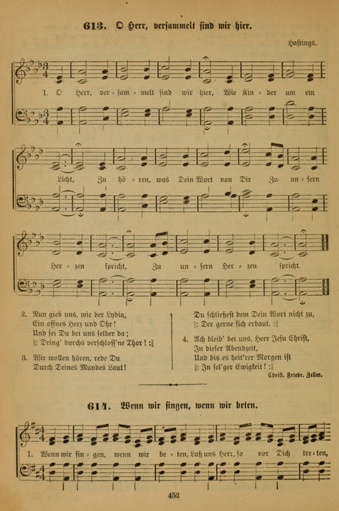 Die Glaubensharfe (With Melodies): Gesangbuch der deutschen Baptisten-Gemeinden. Herausgegeben auf Beschluß der Bundeskonferenz der Deutchen Baptisten-Gemeinden von America (2. ed) page 452