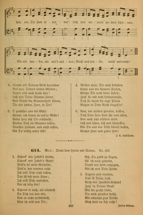 Die Glaubensharfe (With Melodies): Gesangbuch der deutschen Baptisten-Gemeinden. Herausgegeben auf Beschluß der Bundeskonferenz der Deutchen Baptisten-Gemeinden von America (2. ed) page 453