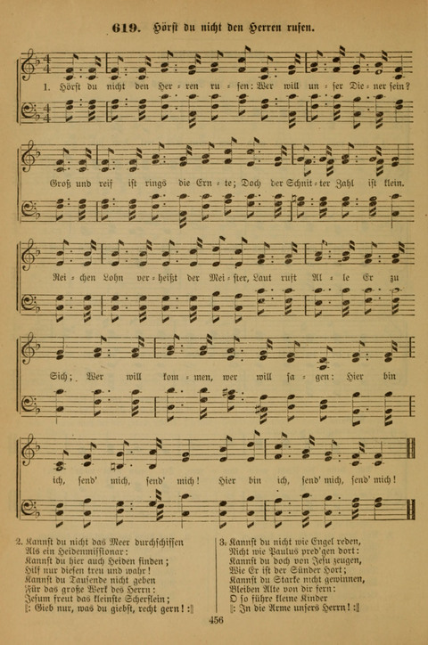 Die Glaubensharfe (With Melodies): Gesangbuch der deutschen Baptisten-Gemeinden. Herausgegeben auf Beschluß der Bundeskonferenz der Deutchen Baptisten-Gemeinden von America (2. ed) page 456