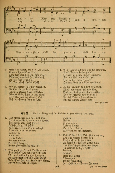 Die Glaubensharfe (With Melodies): Gesangbuch der deutschen Baptisten-Gemeinden. Herausgegeben auf Beschluß der Bundeskonferenz der Deutchen Baptisten-Gemeinden von America (2. ed) page 465