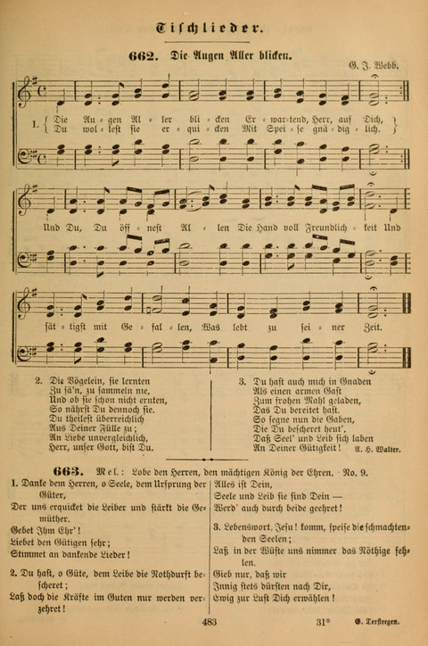 Die Glaubensharfe (With Melodies): Gesangbuch der deutschen Baptisten-Gemeinden. Herausgegeben auf Beschluß der Bundeskonferenz der Deutchen Baptisten-Gemeinden von America (2. ed) page 483