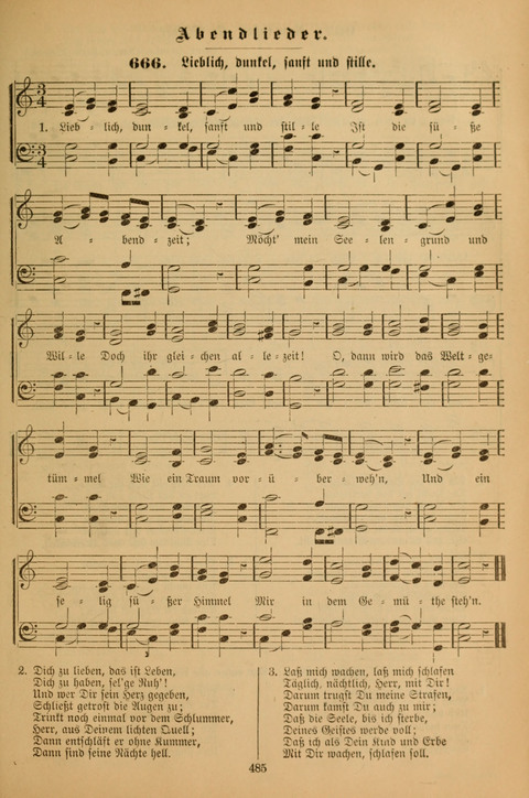 Die Glaubensharfe (With Melodies): Gesangbuch der deutschen Baptisten-Gemeinden. Herausgegeben auf Beschluß der Bundeskonferenz der Deutchen Baptisten-Gemeinden von America (2. ed) page 485