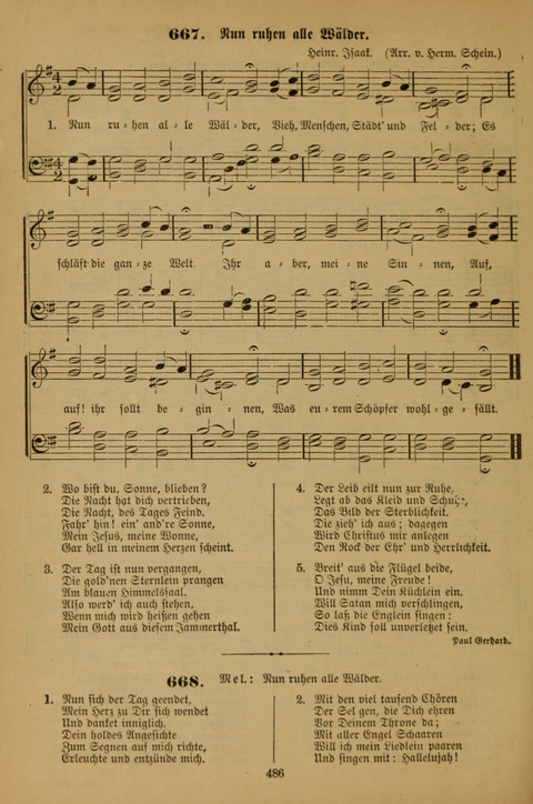 Die Glaubensharfe (With Melodies): Gesangbuch der deutschen Baptisten-Gemeinden. Herausgegeben auf Beschluß der Bundeskonferenz der Deutchen Baptisten-Gemeinden von America (2. ed) page 486