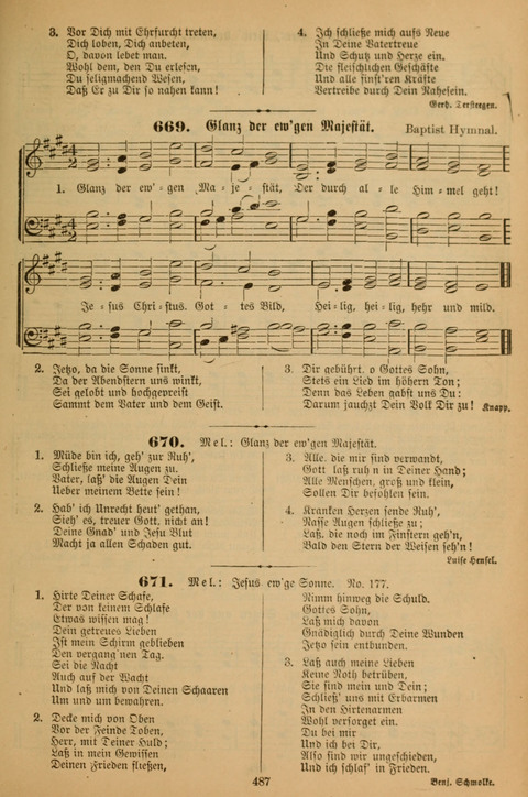 Die Glaubensharfe (With Melodies): Gesangbuch der deutschen Baptisten-Gemeinden. Herausgegeben auf Beschluß der Bundeskonferenz der Deutchen Baptisten-Gemeinden von America (2. ed) page 487