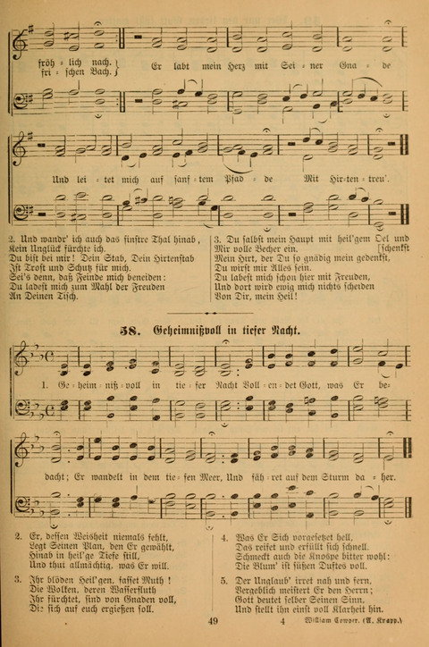 Die Glaubensharfe (With Melodies): Gesangbuch der deutschen Baptisten-Gemeinden. Herausgegeben auf Beschluß der Bundeskonferenz der Deutchen Baptisten-Gemeinden von America (2. ed) page 49