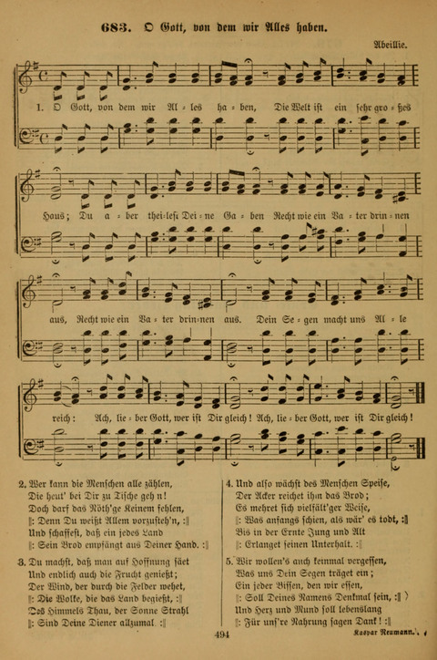 Die Glaubensharfe (With Melodies): Gesangbuch der deutschen Baptisten-Gemeinden. Herausgegeben auf Beschluß der Bundeskonferenz der Deutchen Baptisten-Gemeinden von America (2. ed) page 494