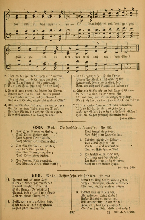 Die Glaubensharfe (With Melodies): Gesangbuch der deutschen Baptisten-Gemeinden. Herausgegeben auf Beschluß der Bundeskonferenz der Deutchen Baptisten-Gemeinden von America (2. ed) page 497