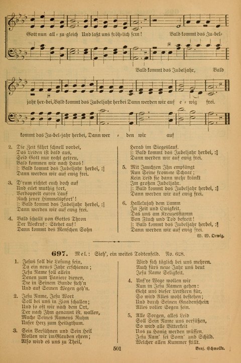 Die Glaubensharfe (With Melodies): Gesangbuch der deutschen Baptisten-Gemeinden. Herausgegeben auf Beschluß der Bundeskonferenz der Deutchen Baptisten-Gemeinden von America (2. ed) page 501