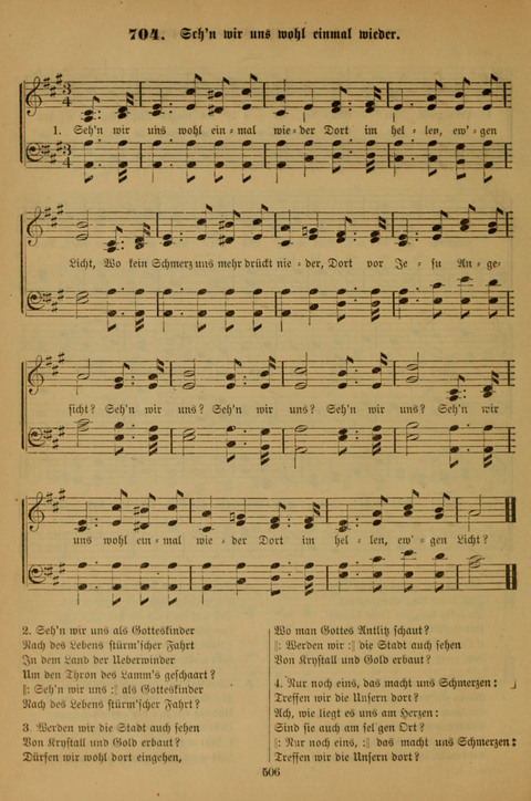 Die Glaubensharfe (With Melodies): Gesangbuch der deutschen Baptisten-Gemeinden. Herausgegeben auf Beschluß der Bundeskonferenz der Deutchen Baptisten-Gemeinden von America (2. ed) page 506