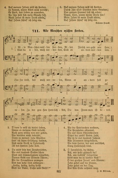 Die Glaubensharfe (With Melodies): Gesangbuch der deutschen Baptisten-Gemeinden. Herausgegeben auf Beschluß der Bundeskonferenz der Deutchen Baptisten-Gemeinden von America (2. ed) page 511