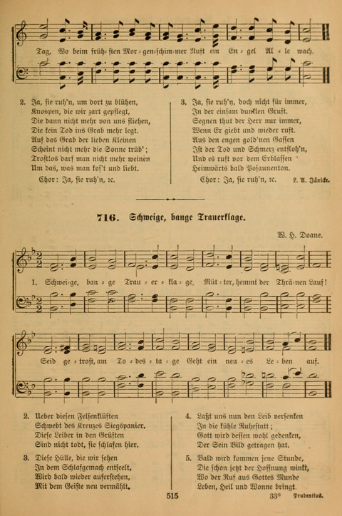 Die Glaubensharfe (With Melodies): Gesangbuch der deutschen Baptisten-Gemeinden. Herausgegeben auf Beschluß der Bundeskonferenz der Deutchen Baptisten-Gemeinden von America (2. ed) page 515