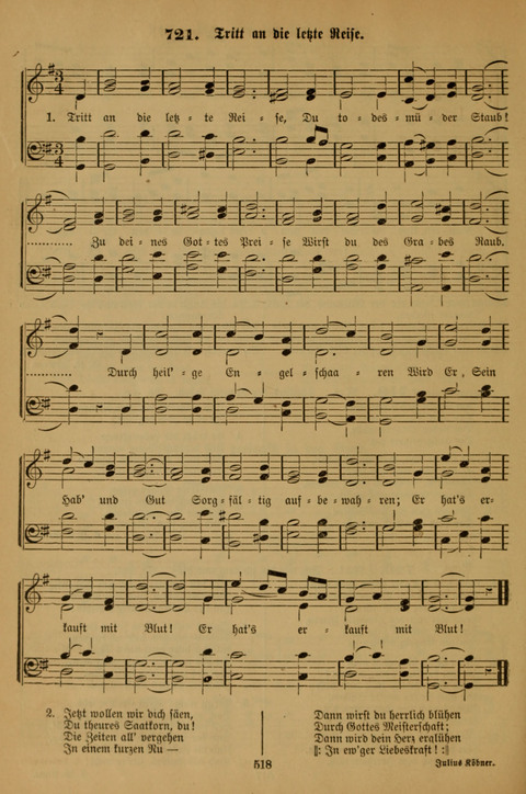 Die Glaubensharfe (With Melodies): Gesangbuch der deutschen Baptisten-Gemeinden. Herausgegeben auf Beschluß der Bundeskonferenz der Deutchen Baptisten-Gemeinden von America (2. ed) page 518