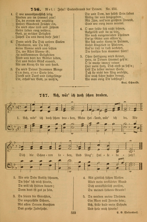 Die Glaubensharfe (With Melodies): Gesangbuch der deutschen Baptisten-Gemeinden. Herausgegeben auf Beschluß der Bundeskonferenz der Deutchen Baptisten-Gemeinden von America (2. ed) page 533