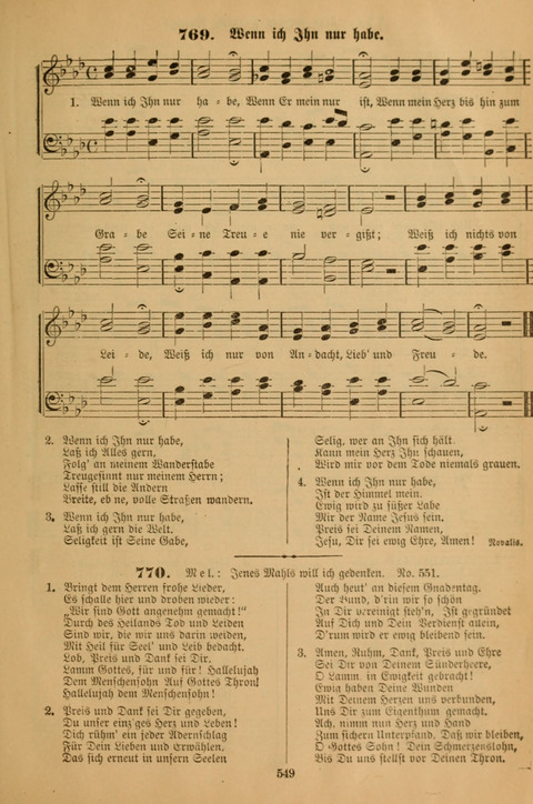 Die Glaubensharfe (With Melodies): Gesangbuch der deutschen Baptisten-Gemeinden. Herausgegeben auf Beschluß der Bundeskonferenz der Deutchen Baptisten-Gemeinden von America (2. ed) page 549