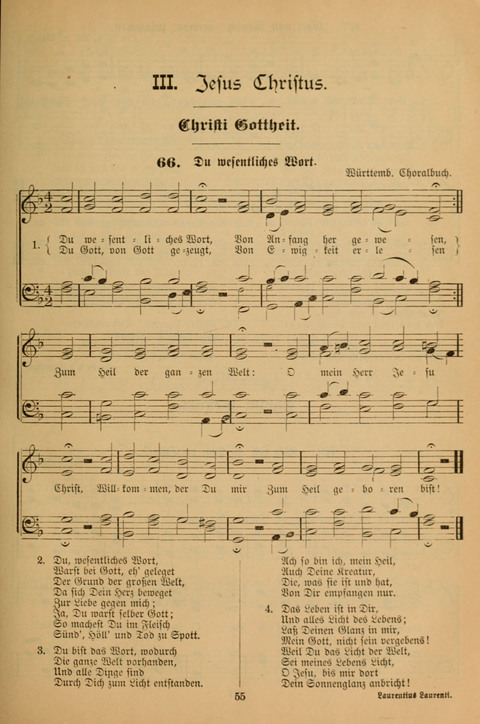 Die Glaubensharfe (With Melodies): Gesangbuch der deutschen Baptisten-Gemeinden. Herausgegeben auf Beschluß der Bundeskonferenz der Deutchen Baptisten-Gemeinden von America (2. ed) page 55