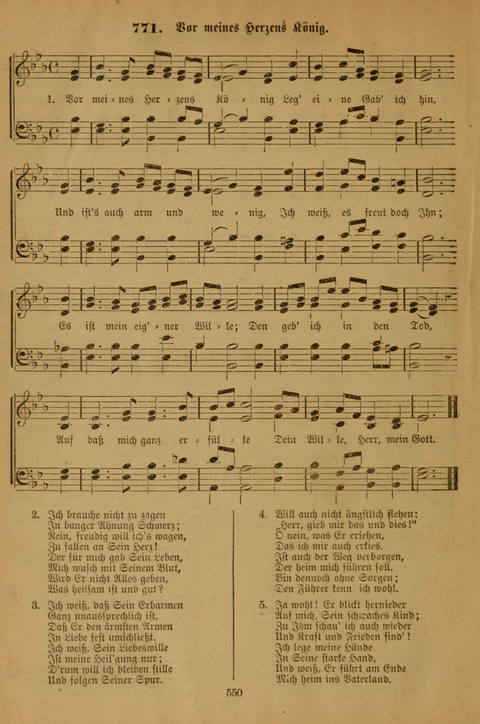 Die Glaubensharfe (With Melodies): Gesangbuch der deutschen Baptisten-Gemeinden. Herausgegeben auf Beschluß der Bundeskonferenz der Deutchen Baptisten-Gemeinden von America (2. ed) page 550