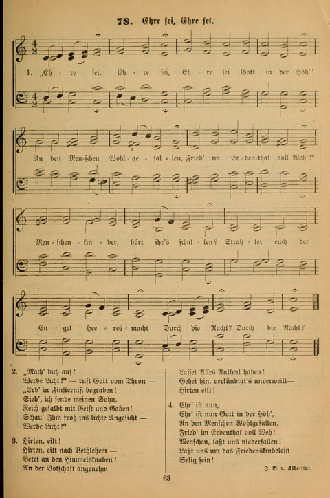 Die Glaubensharfe (With Melodies): Gesangbuch der deutschen Baptisten-Gemeinden. Herausgegeben auf Beschluß der Bundeskonferenz der Deutchen Baptisten-Gemeinden von America (2. ed) page 63