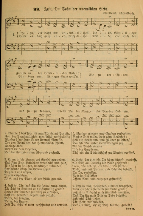 Die Glaubensharfe (With Melodies): Gesangbuch der deutschen Baptisten-Gemeinden. Herausgegeben auf Beschluß der Bundeskonferenz der Deutchen Baptisten-Gemeinden von America (2. ed) page 71