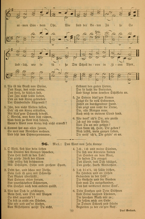 Die Glaubensharfe (With Melodies): Gesangbuch der deutschen Baptisten-Gemeinden. Herausgegeben auf Beschluß der Bundeskonferenz der Deutchen Baptisten-Gemeinden von America (2. ed) page 77