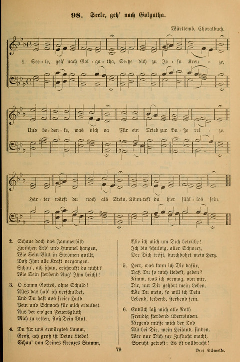 Die Glaubensharfe (With Melodies): Gesangbuch der deutschen Baptisten-Gemeinden. Herausgegeben auf Beschluß der Bundeskonferenz der Deutchen Baptisten-Gemeinden von America (2. ed) page 79