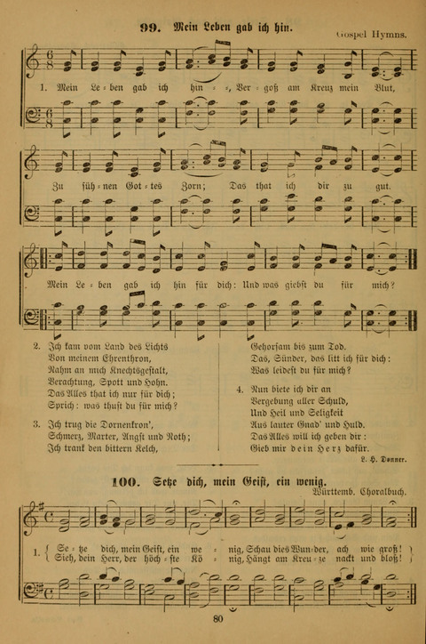 Die Glaubensharfe (With Melodies): Gesangbuch der deutschen Baptisten-Gemeinden. Herausgegeben auf Beschluß der Bundeskonferenz der Deutchen Baptisten-Gemeinden von America (2. ed) page 80