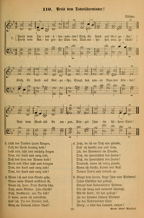 Die Glaubensharfe (With Melodies): Gesangbuch der deutschen Baptisten-Gemeinden. Herausgegeben auf Beschluß der Bundeskonferenz der Deutchen Baptisten-Gemeinden von America (2. ed) page 89