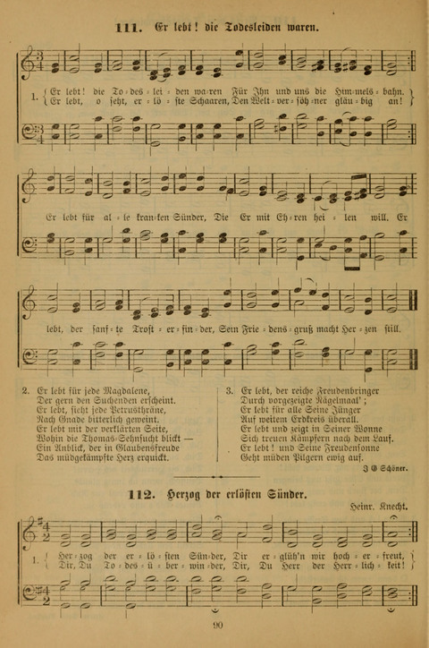 Die Glaubensharfe (With Melodies): Gesangbuch der deutschen Baptisten-Gemeinden. Herausgegeben auf Beschluß der Bundeskonferenz der Deutchen Baptisten-Gemeinden von America (2. ed) page 90