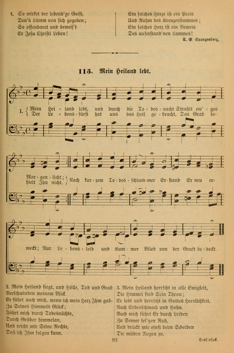 Die Glaubensharfe (With Melodies): Gesangbuch der deutschen Baptisten-Gemeinden. Herausgegeben auf Beschluß der Bundeskonferenz der Deutchen Baptisten-Gemeinden von America (2. ed) page 93