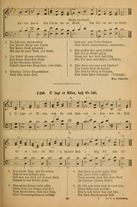 Die Glaubensharfe (With Melodies): Gesangbuch der deutschen Baptisten-Gemeinden. Herausgegeben auf Beschluß der Bundeskonferenz der Deutchen Baptisten-Gemeinden von America (2. ed) page 97