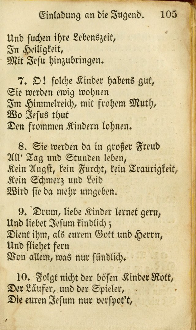 Die Gemeinschaftliche Liedersammlung: zum allgemeinen Gebrauch des wahren Gottesdienstes: mit einem inhalt sammt zwensachen register versehen (3 aufl.) page 105