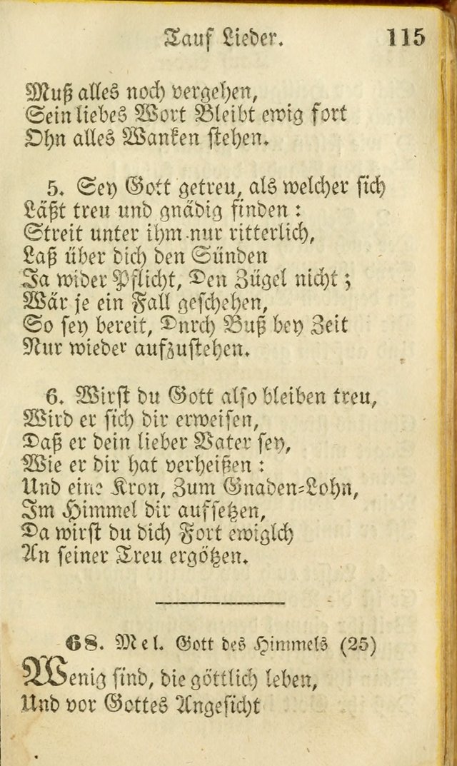 Die Gemeinschaftliche Liedersammlung: zum allgemeinen Gebrauch des wahren Gottesdienstes: mit einem inhalt sammt zwensachen register versehen (3 aufl.) page 115