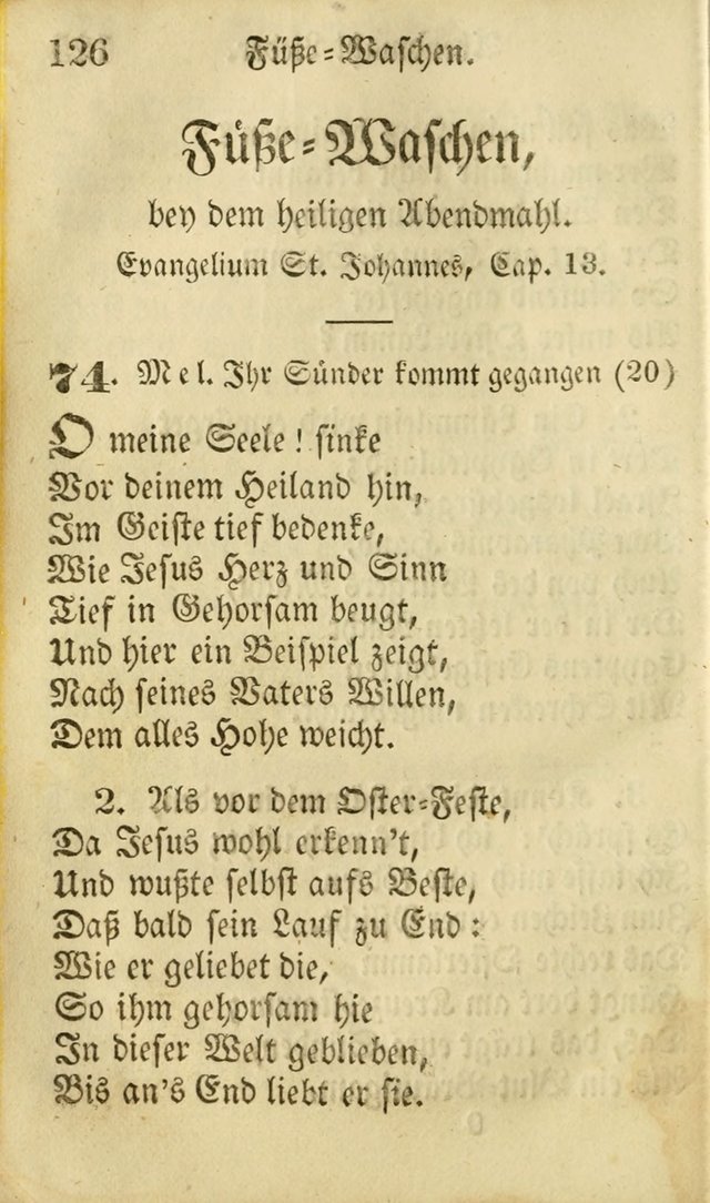 Die Gemeinschaftliche Liedersammlung: zum allgemeinen Gebrauch des wahren Gottesdienstes: mit einem inhalt sammt zwensachen register versehen (3 aufl.) page 126