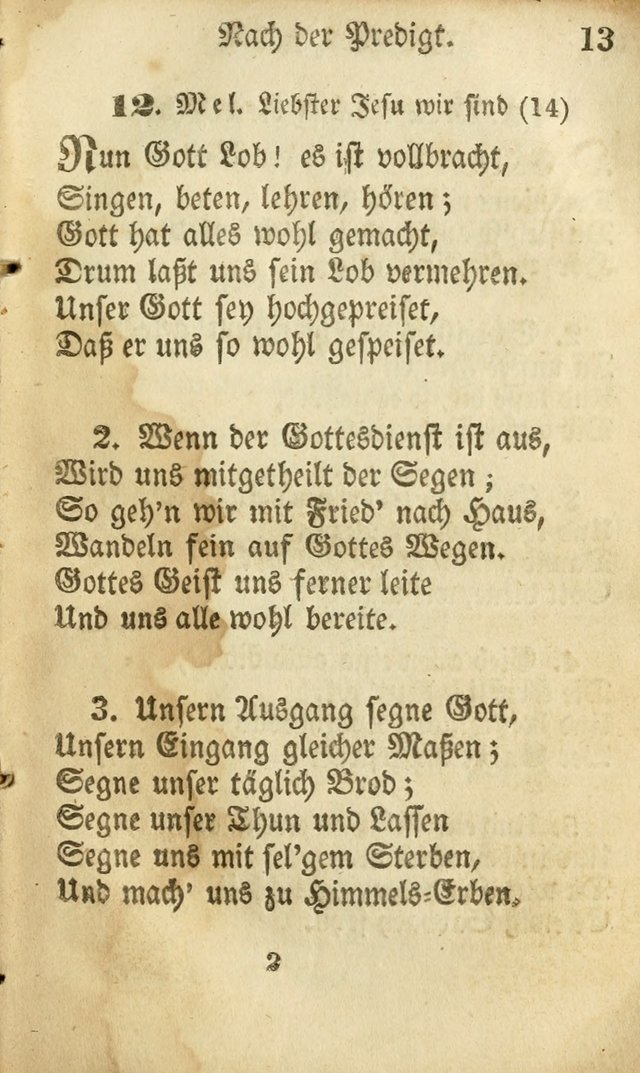 Die Gemeinschaftliche Liedersammlung: zum allgemeinen Gebrauch des wahren Gottesdienstes: mit einem inhalt sammt zwensachen register versehen (3 aufl.) page 13