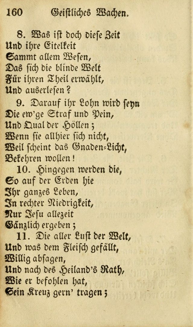 Die Gemeinschaftliche Liedersammlung: zum allgemeinen Gebrauch des wahren Gottesdienstes: mit einem inhalt sammt zwensachen register versehen (3 aufl.) page 160