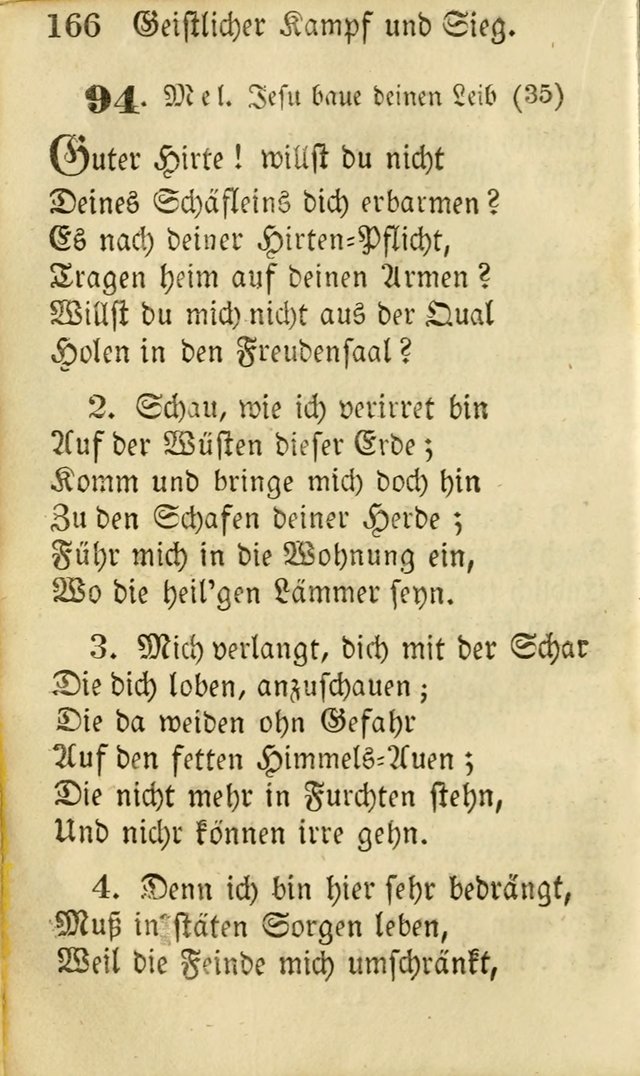 Die Gemeinschaftliche Liedersammlung: zum allgemeinen Gebrauch des wahren Gottesdienstes: mit einem inhalt sammt zwensachen register versehen (3 aufl.) page 166