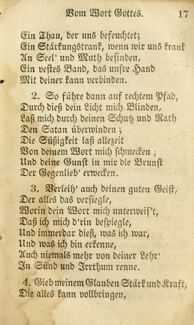 Die Gemeinschaftliche Liedersammlung: zum allgemeinen Gebrauch des wahren Gottesdienstes: mit einem inhalt sammt zwensachen register versehen (3 aufl.) page 17