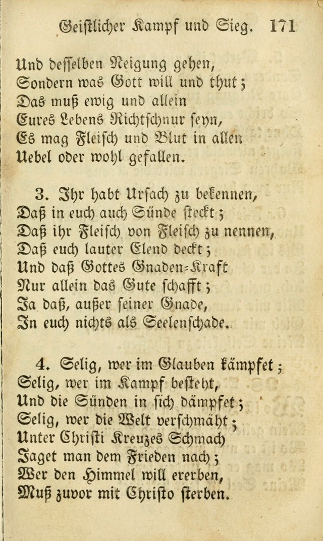 Die Gemeinschaftliche Liedersammlung: zum allgemeinen Gebrauch des wahren Gottesdienstes: mit einem inhalt sammt zwensachen register versehen (3 aufl.) page 171